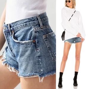 AGOLDE Parker Denim Shorts in Rocksteady High-Rise Blue Size 28